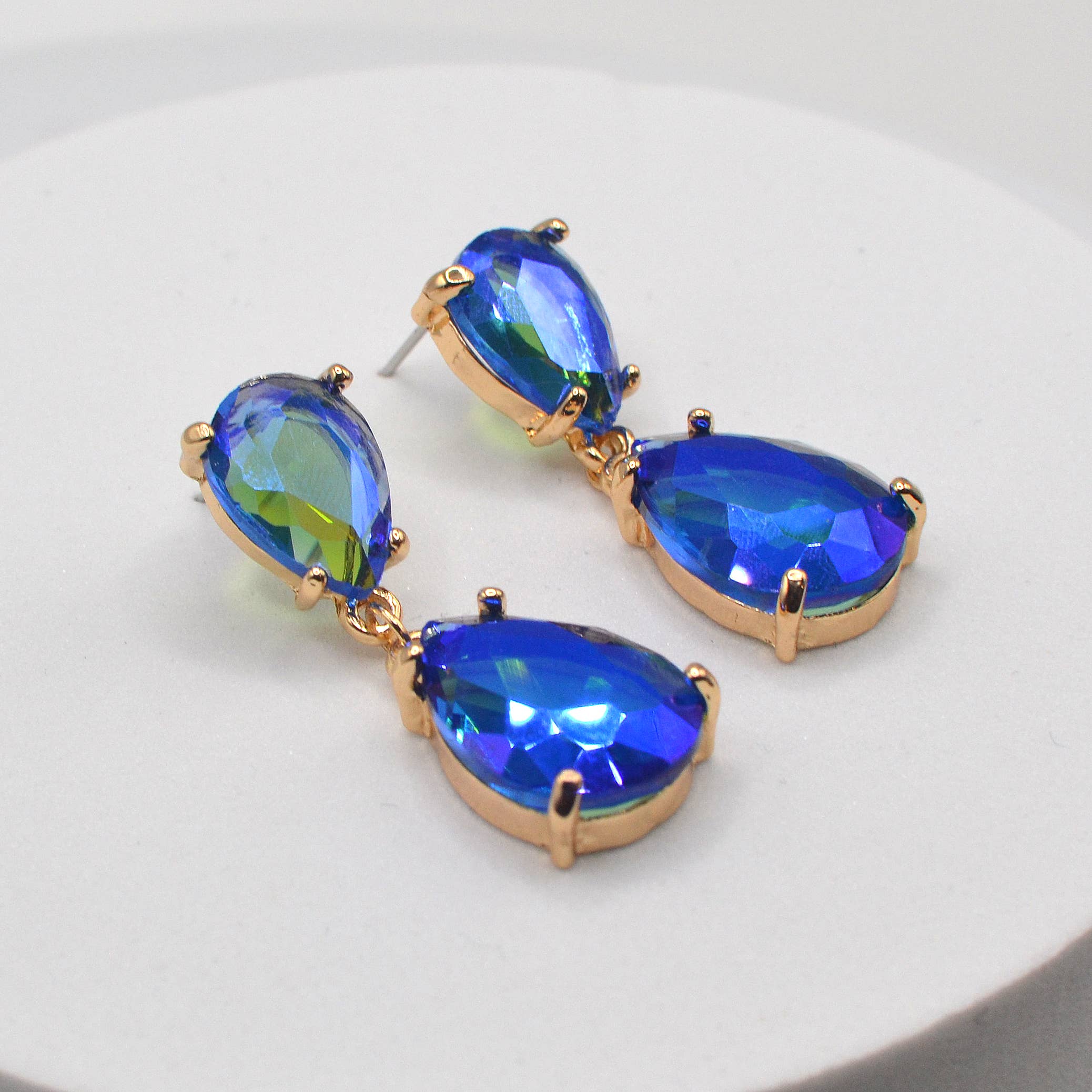 StarryNYC - Wholesale Dangle Earrings - Teardrop Glass Stone Dangle Crystal Bridal Earrings22