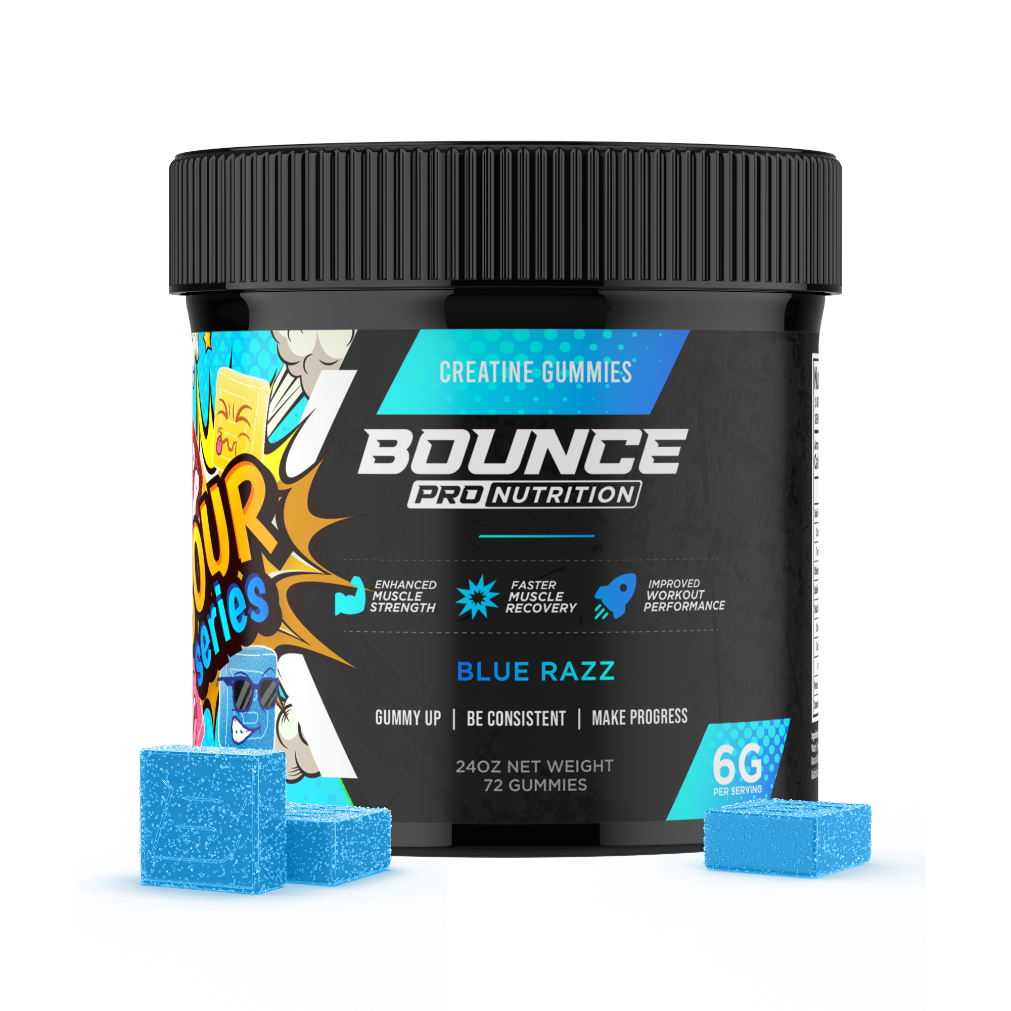 Bounce Nutrition - Wholesale Oral Supplement/Vitamin - Creatine Gummies - Sour Series1
