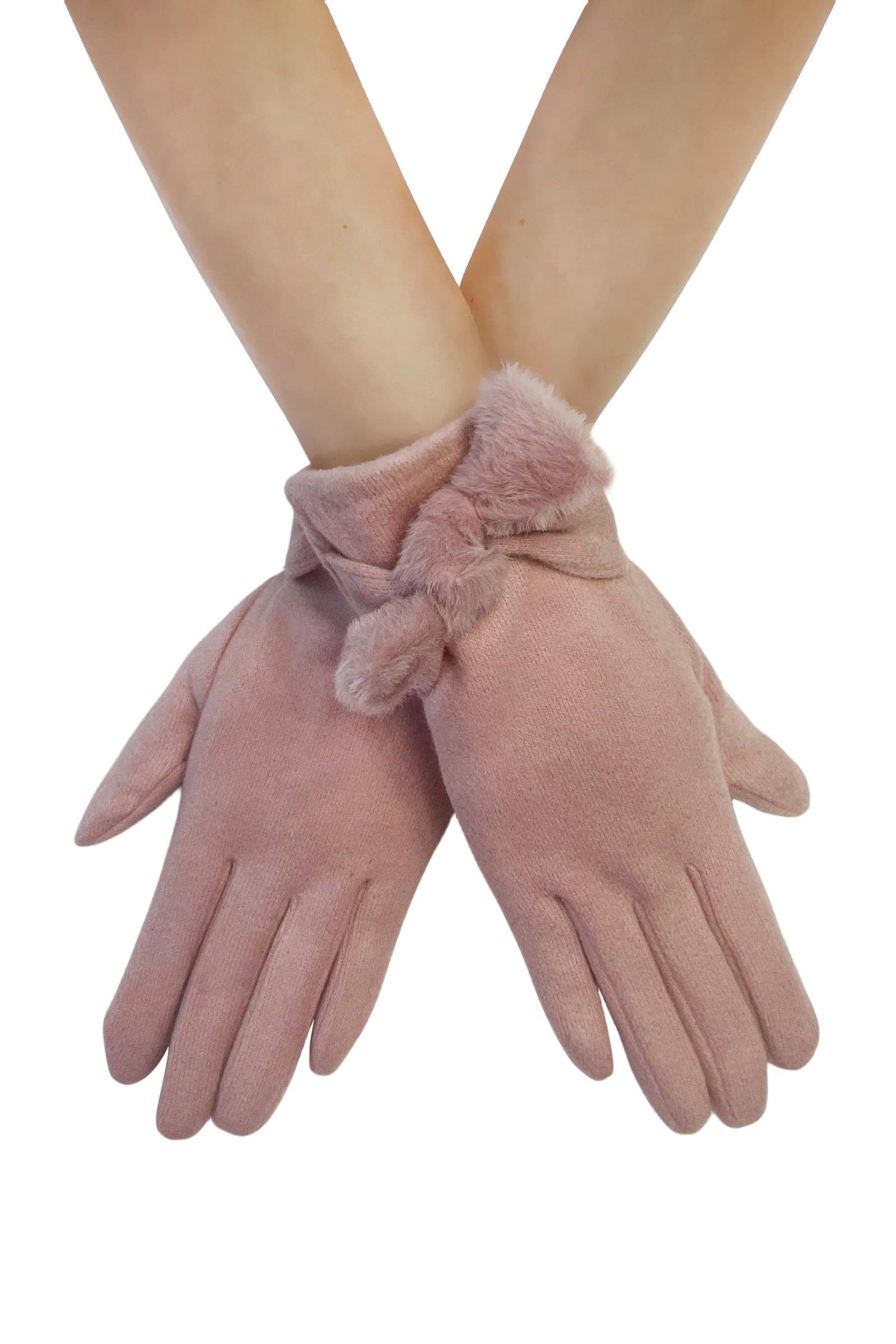 Fashion Scarf World - Wholesale Gloves – Women's - Twist Bow Plain Touchscreen Gloves6