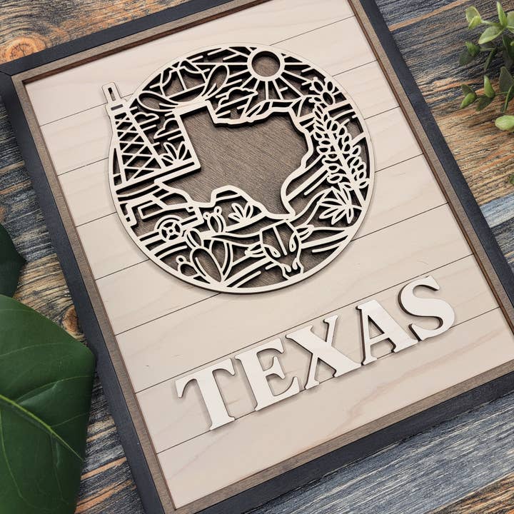 Collection du patrimoine de l'État – Panneaux d'État en bois faits à la main pour la vente par OBX Prep