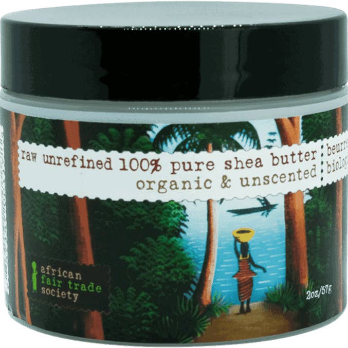 100% pure raw unrefined organic shea butter unscented - 2oz / 57 grams / size -sk-1178 for wholesale by African Fair Trade Society