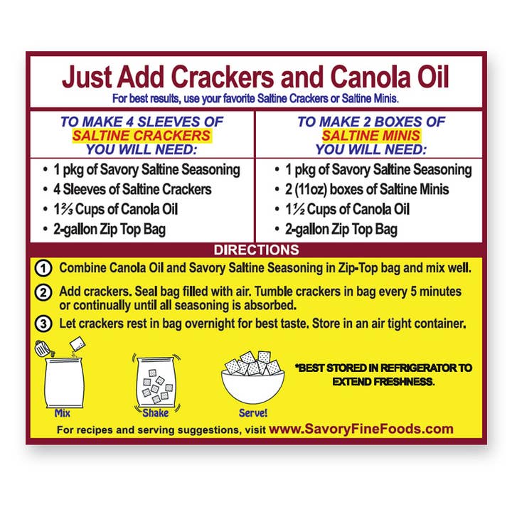 Savory Fine Foods LLC - Wholesale Crackers - Savory Party Cracker Seasoning - Texas Chipotle (25 count)