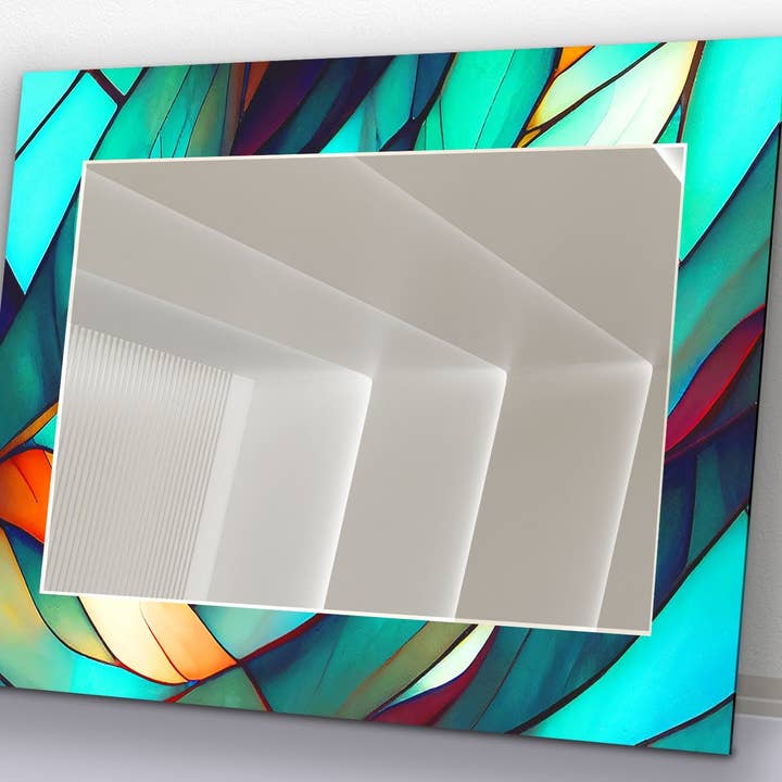 Stained Tempered Glass Wall Mirror for wholesale by MyPhotostation