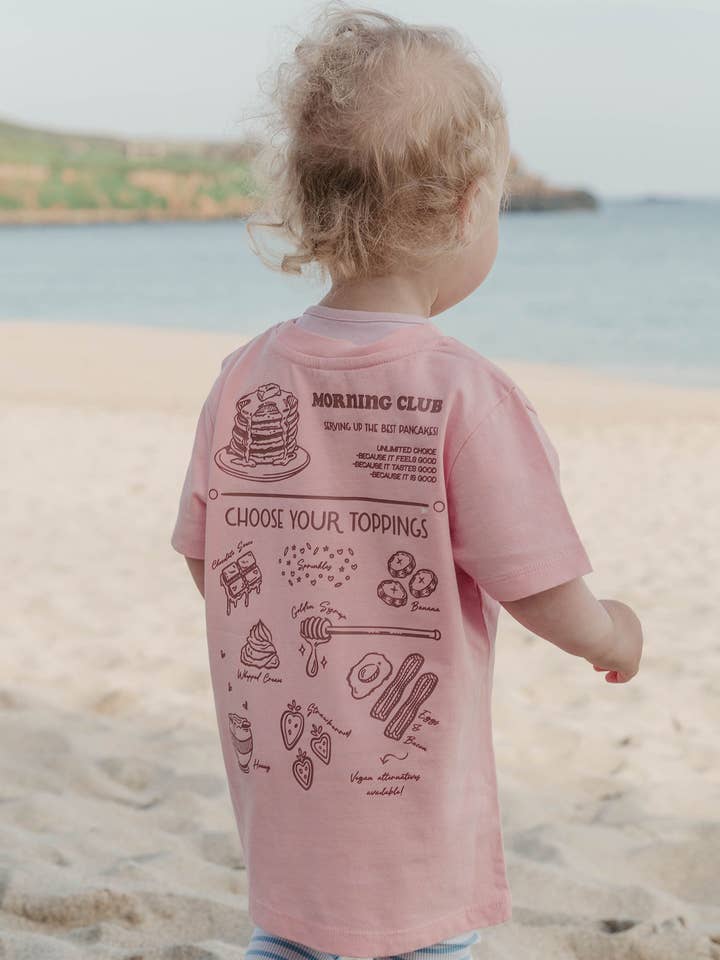 Camiseta infantil de algodón orgánico Pancakes para venta al por mayor de Morning Club Clothing