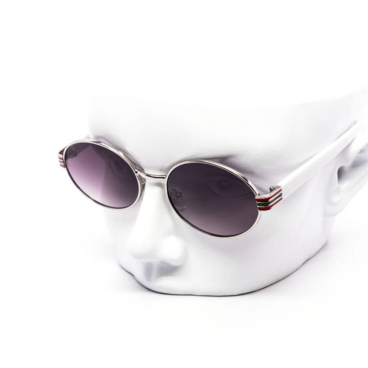 Still Friday - Wholesale Sunglasses - Women's - Eurovision Gold and Silver Oval Metal Sunglasses