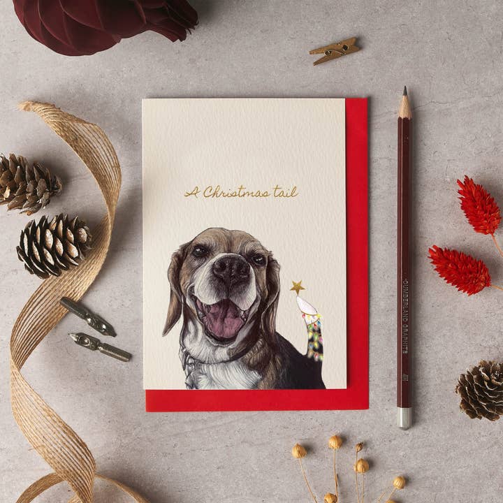 Sancho Beagle Christmas Card for wholesale by byOliviaBell