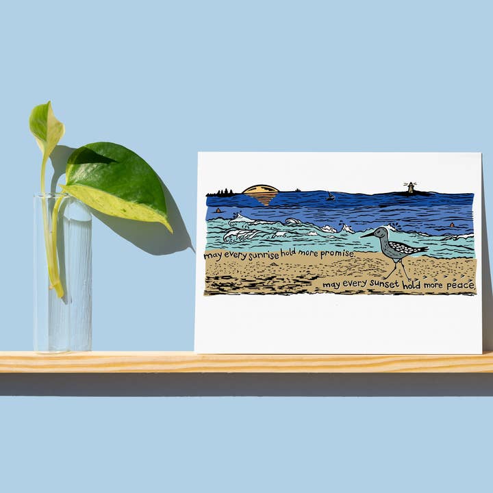 Sandpiper - Mantra - Ocean-Themed Mindful Encouragement Card for wholesale by Block21Prints