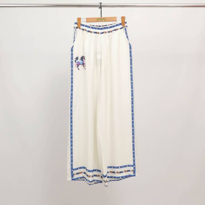 Wijde broek met paardenprint één maat KD9088VT-9 voor wholesale door Cecile Wang