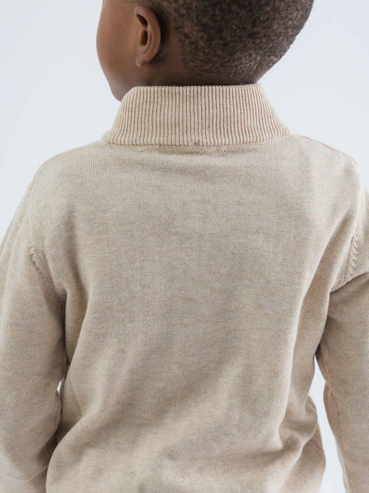 Off White Boys Heather Oatmeal Quarter-Zip Sweater
for wholesale on Faire5
