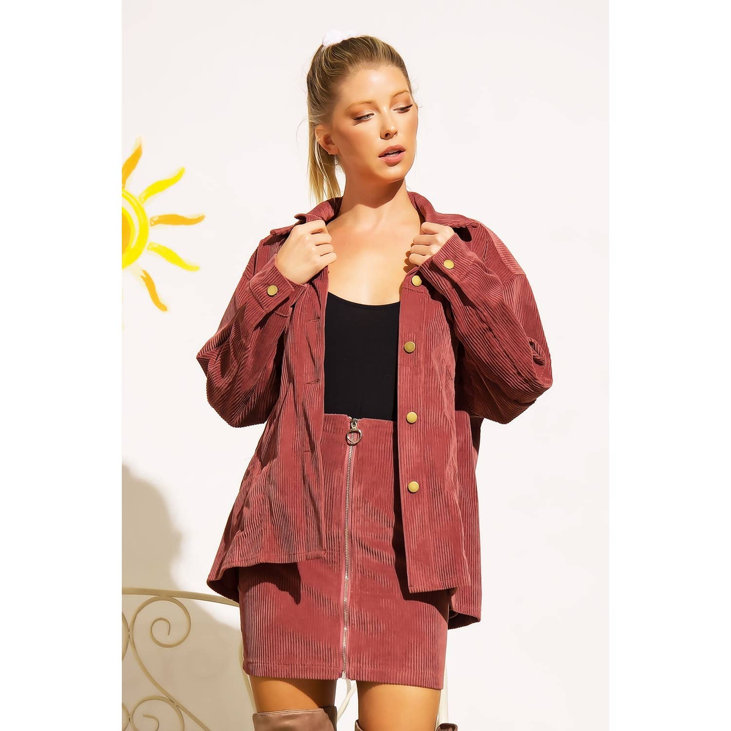 Sweet Generis - Wholesale Skirt - Women's - CORDUROY ZIP UP MINI SKIRT16