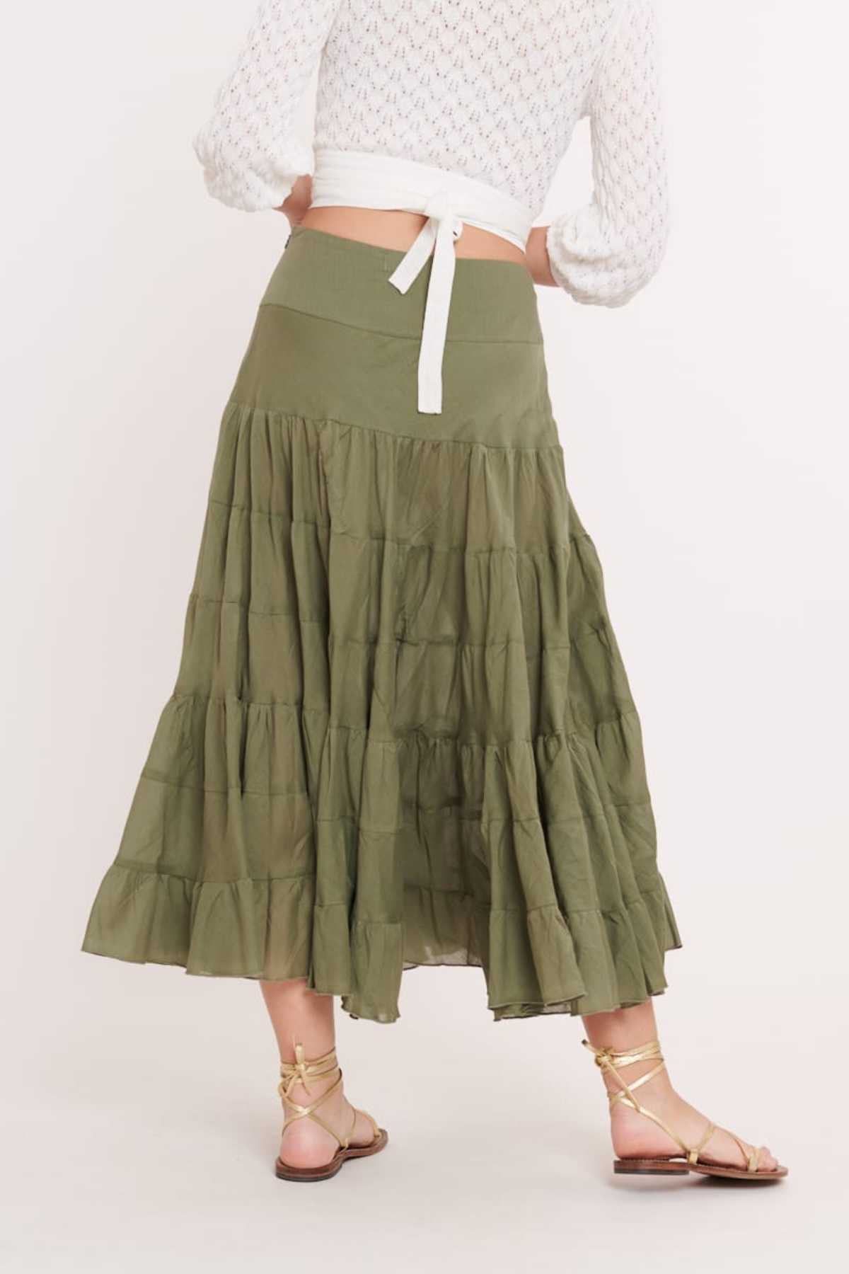 DERHY - Wholesale Skirt - Women's - FLAMENCO plain cotton long skirt9