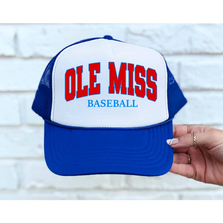 Ole Miss Rebels Baseball Trucker Hat Baseball Mississippi for wholesale by Gia Gifts Boutique