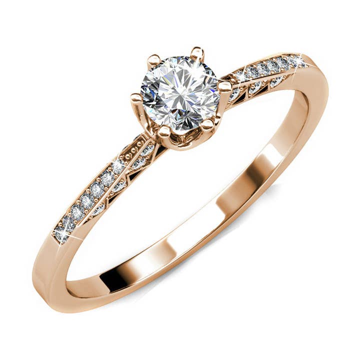 CARALI / MYC Paris - Vendita all'ingrosso Anelli di fidanzamento - Anello Destiny - Oro Rosa e Cristallo0