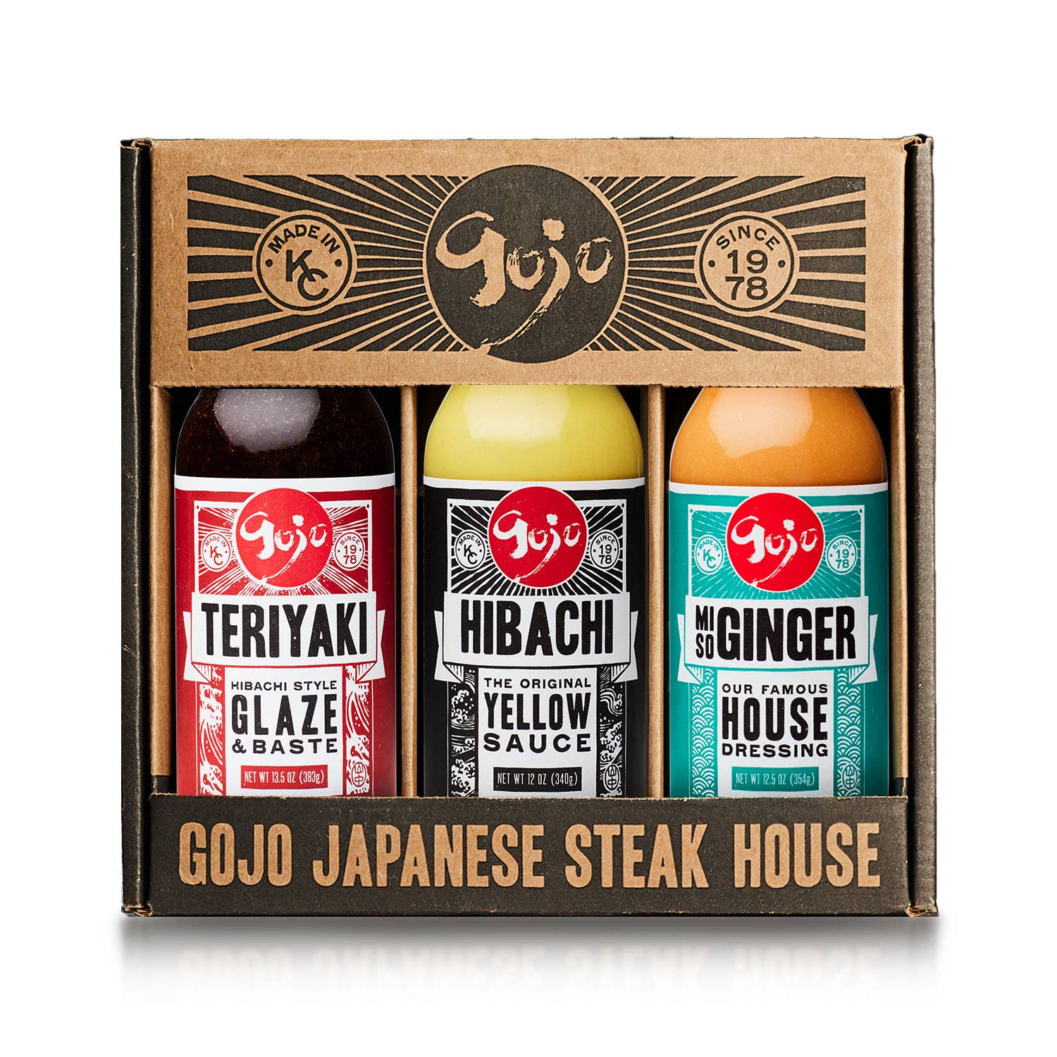 Gojo Japanese Foods - Wholesale Sauce - Hibachi Variety Pack - Teriyaki, Yellow Sauce, Miso Ginger