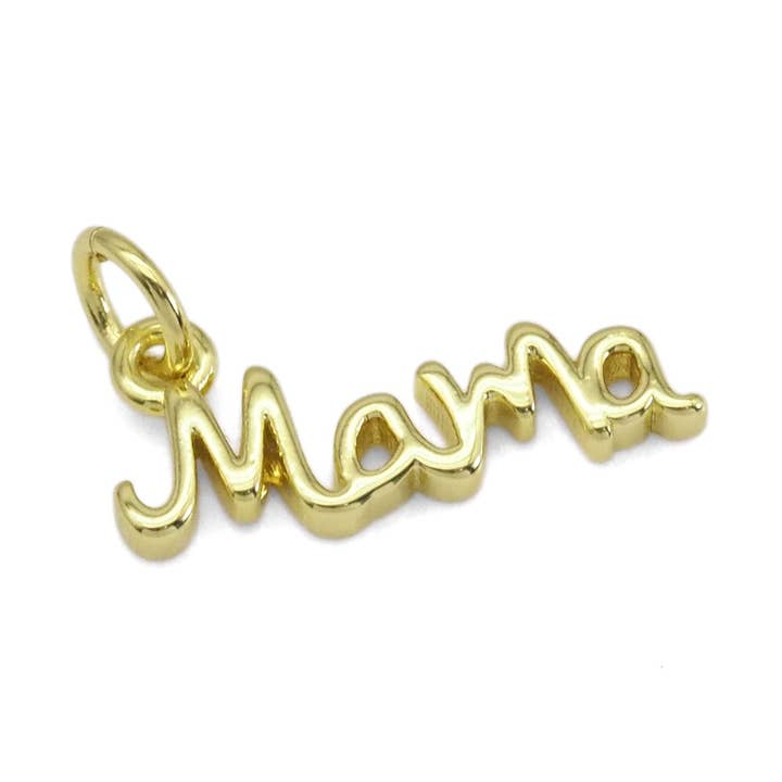 Plain Gold Mama Word Mother's Day Charm, Sku#LX398 for wholesale by BestBeads&Beyond
