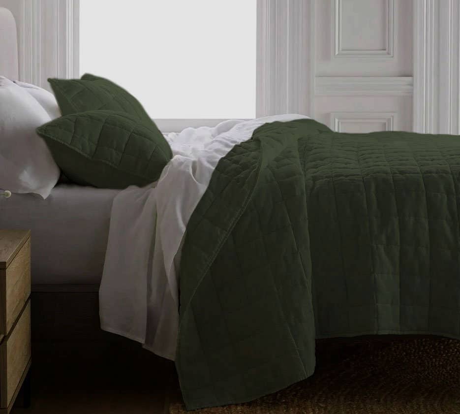 The Tangerine Store - Wholesale Bedding Set - Box stitch - Linen Cotton Quilt Sets5