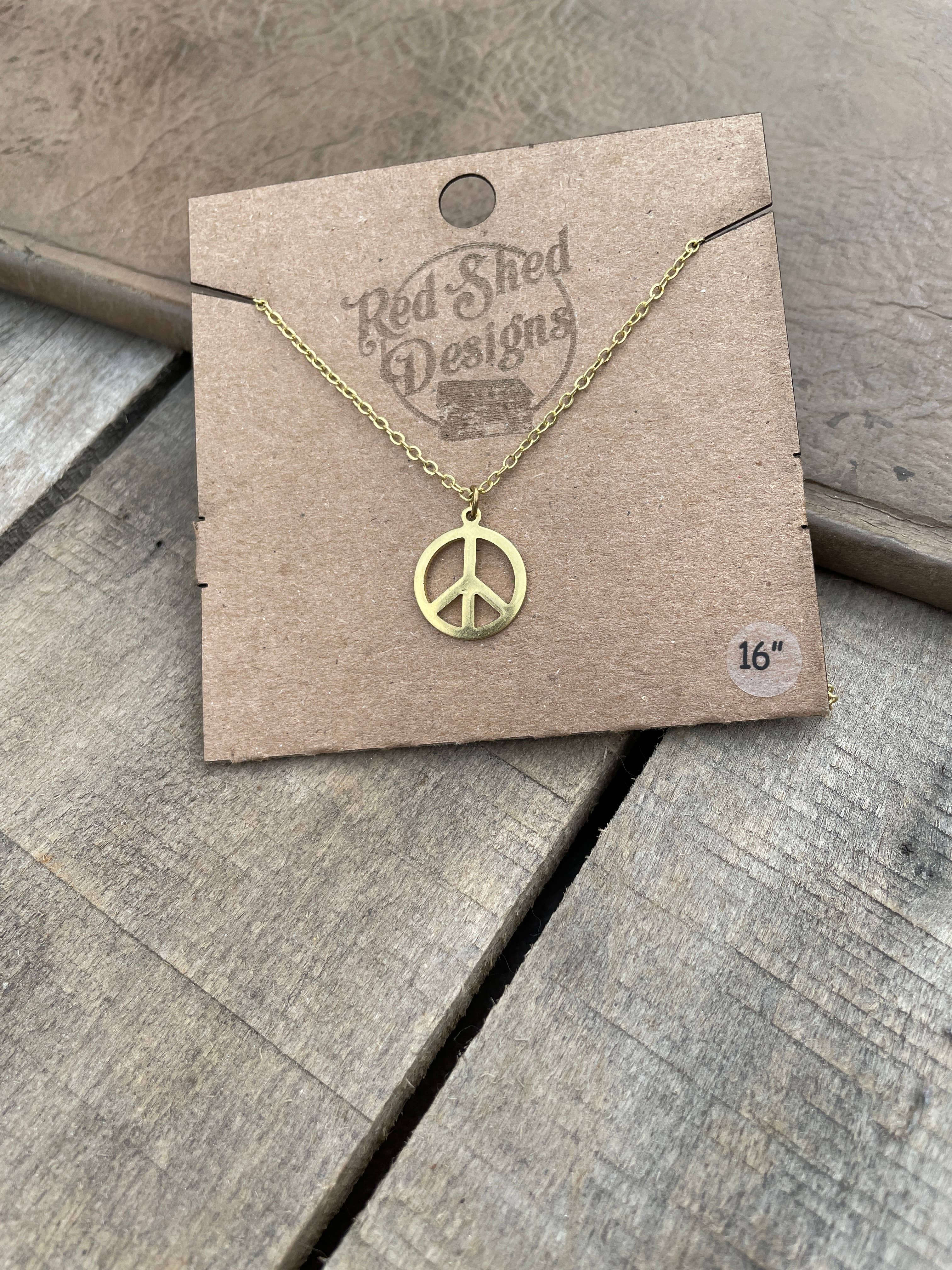 Red Shed Designs - Vente Colliers à pendentif - Collier bohème signe de paix en laiton - Gypsy Hippie Woodstock4