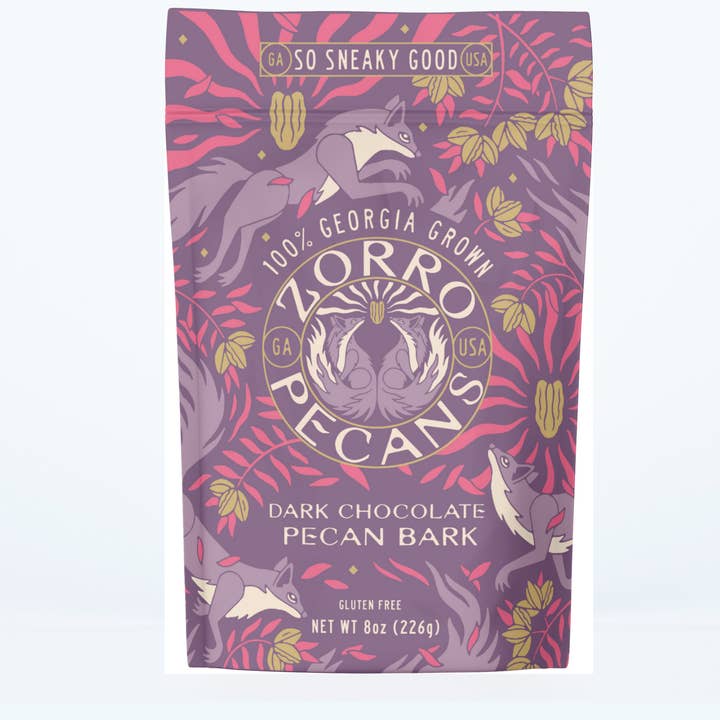 Zorro Pecans - Wholesale Chocolate Covered Sweets - Dark Chocolate Pecan Bark - 12 bags1
