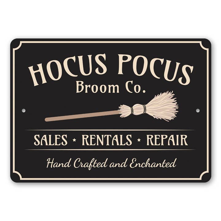 Hocus Pocus Broom Company Sign for wholesale by Lizton Sign Shop, Inc