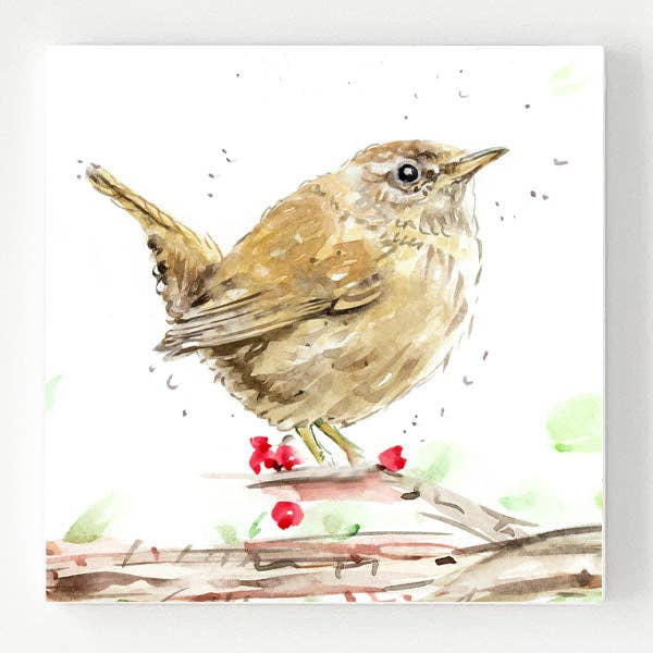 Ceramic Coaster - Berry Wren for wholesale by Country Creation