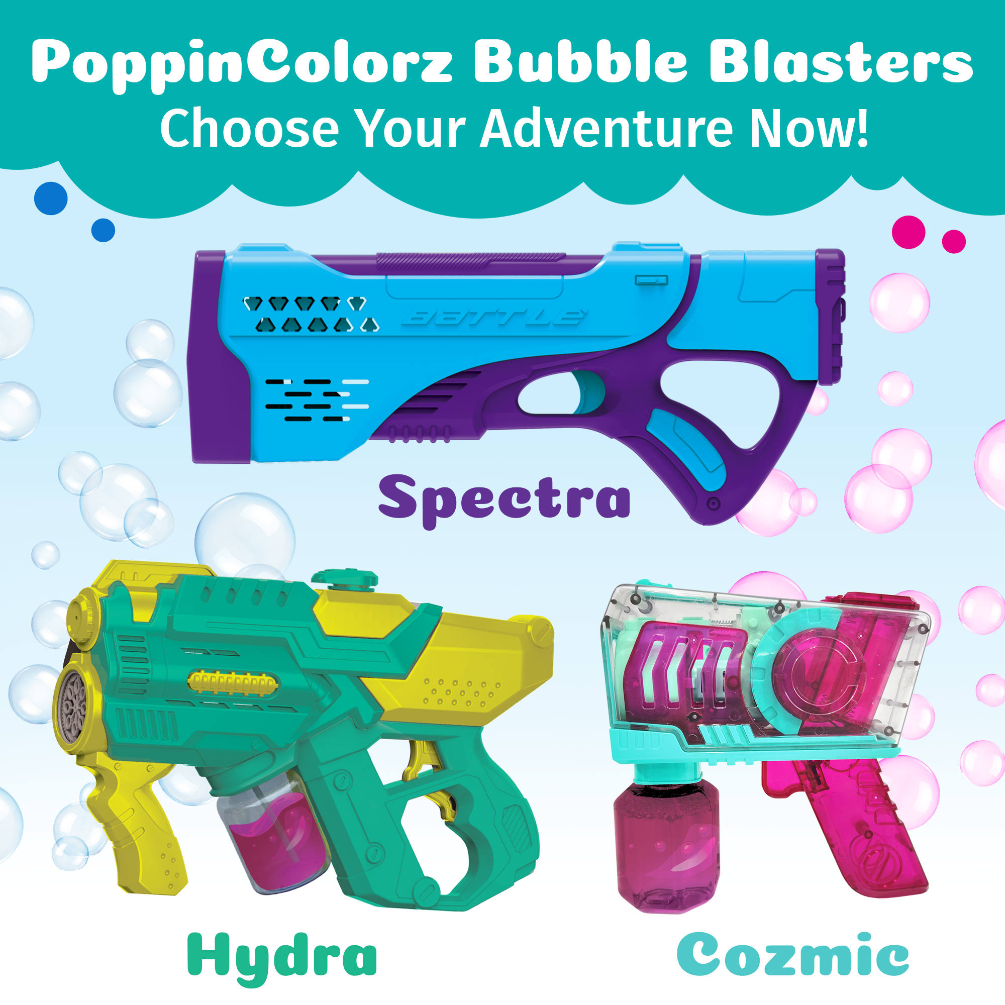 South Beach Bubbles - Wholesale Bubble Wand - Kids - PoppinColorz Cozmic: Color Bubble Blaster6