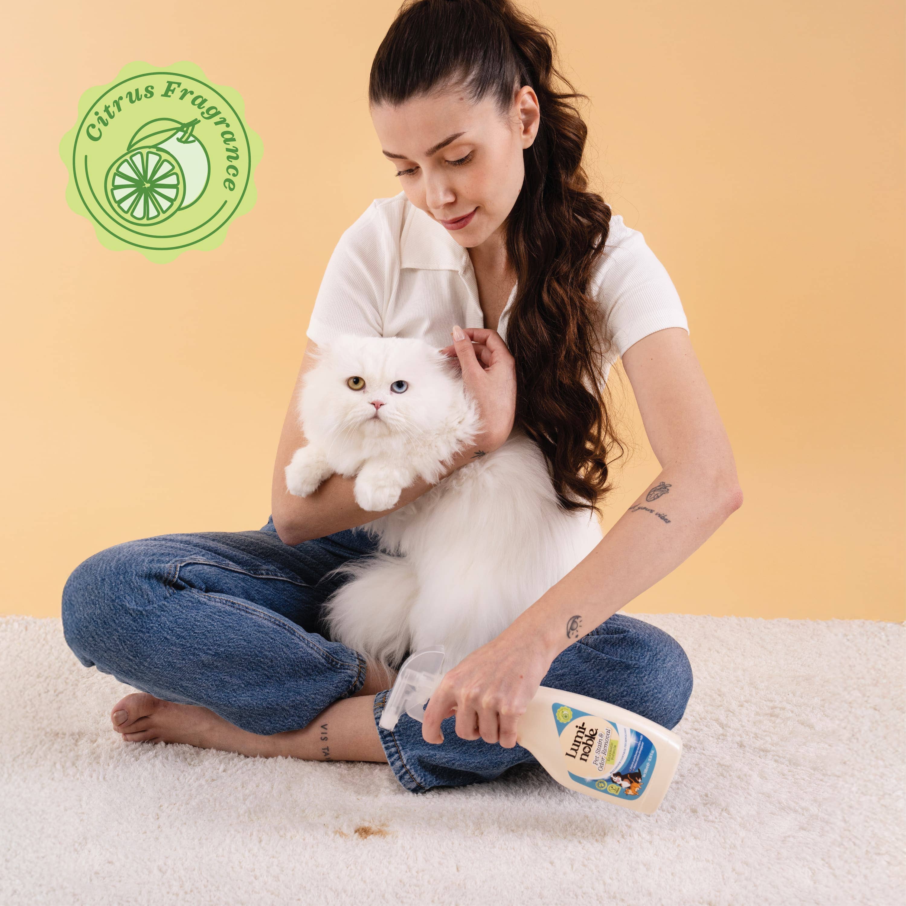 Lumi-noble - Wholesale Pet Cleaning Supplies - Stain & Odor Remover Spray – Enzyme Powered Cleaner for Carpets, Furniture, Bedding & Floors | Natural & Vegan & Eco-Friendly | 16.91 fl.oz2