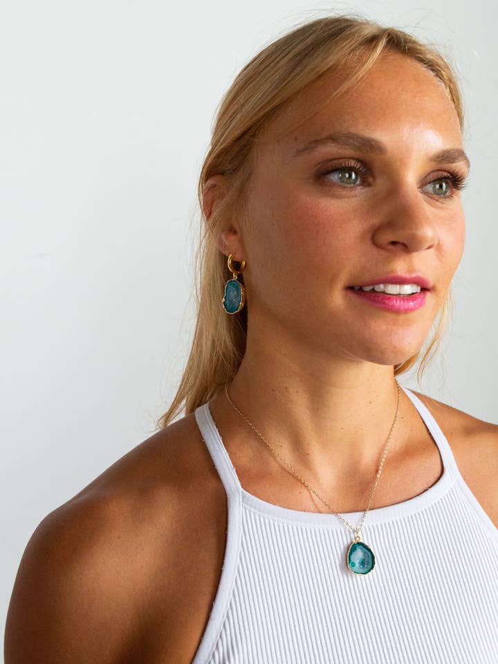 Colar O Mundo | 14k Recheado a Ouro + Geode por atacado de Bohemian and Bouj