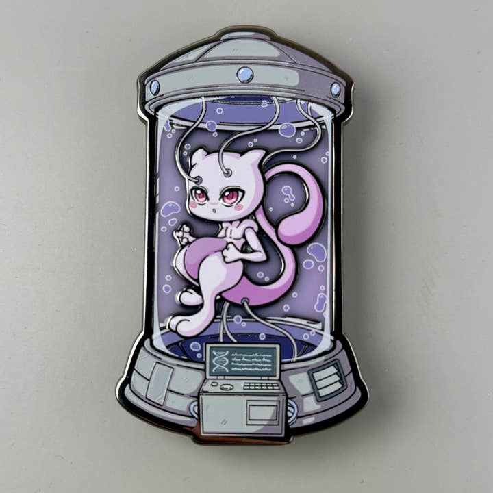 3.5" {Pokemon} Mewtwo Test Tube Pin for wholesale by GoopyGoblins