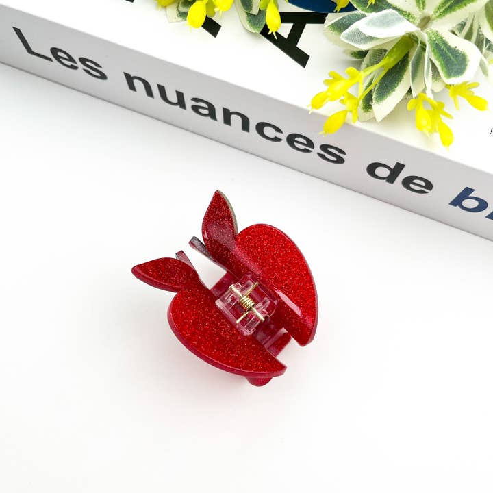 TheDivaSoap - Wholesale Hair Clip - Women's - Red Apple Hair Clip,Christmas Hair Clips