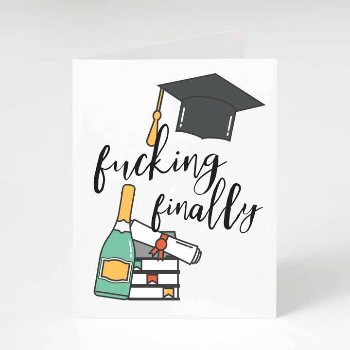 Fucking Finally Graduation Card for wholesale by Sassper Goods