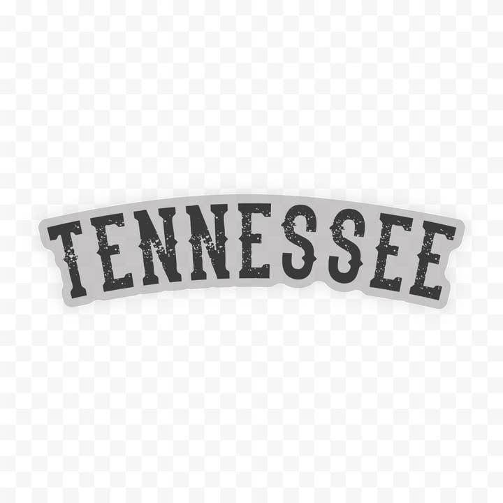 Tennessee Arched Word Clear Sticker for wholesale by Barrel Down South