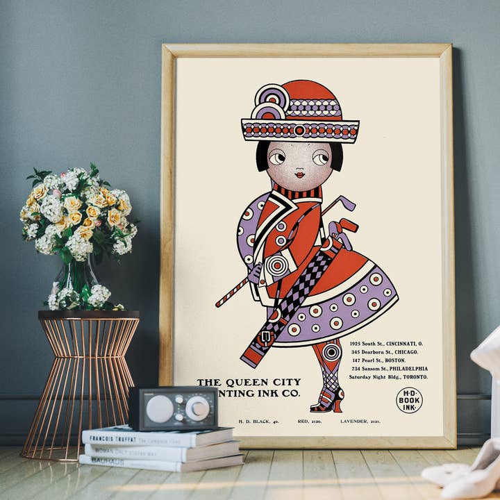 Ink & Drop – Engroshandel Plakat – Queen City Printing Vintage Plakat - Rød Lady Print3