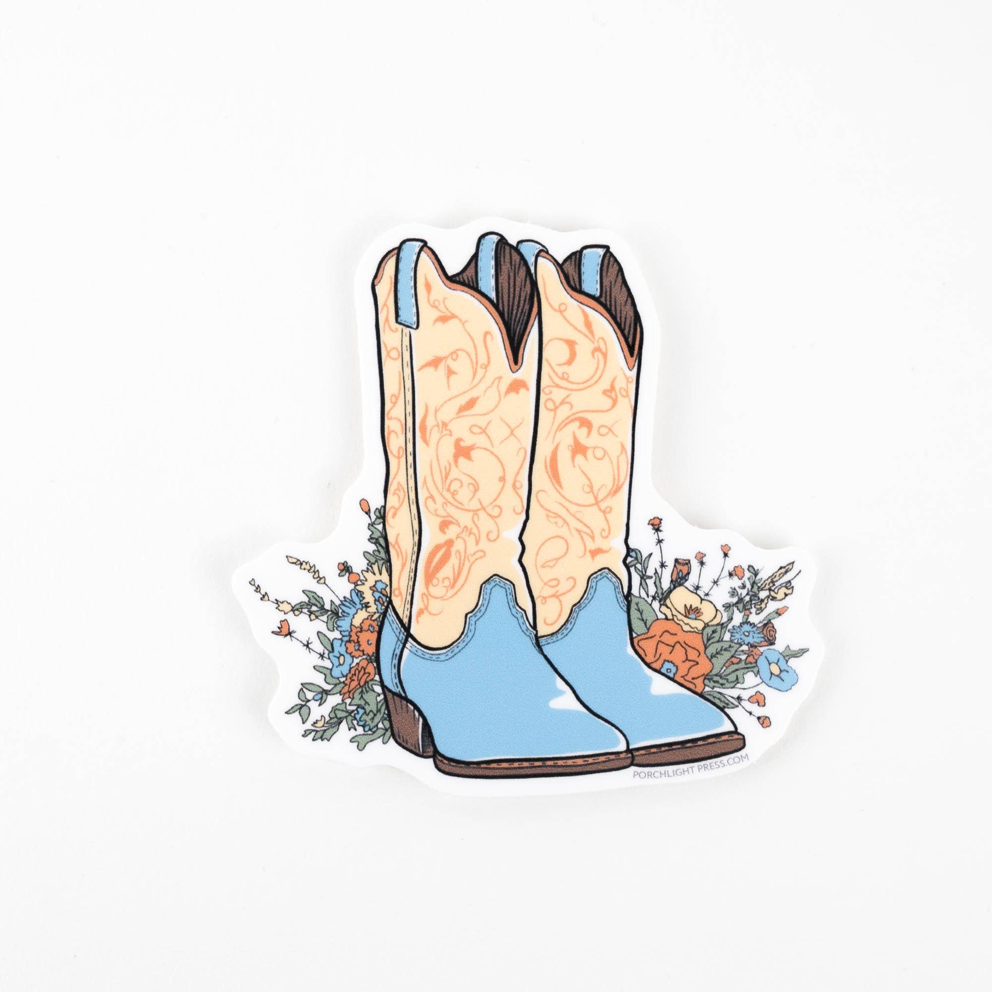 Porchlight Press Letterpress - Wholesale Sticker - Sticker: Cowboy Boots0