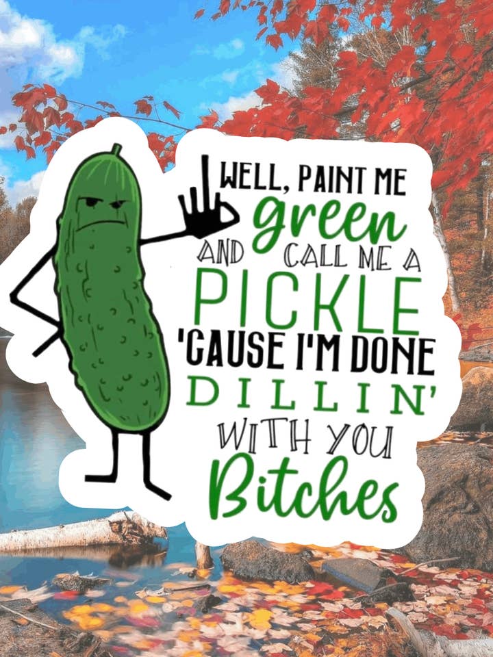 Funny, Adult Pickle, Waterproof Stickers, Hydroflask Sticker, Meme Sticker, Laptop Decal, Tumbler Stickers, Water Bottle Decal for wholesale by Crazilyhumbledesigns