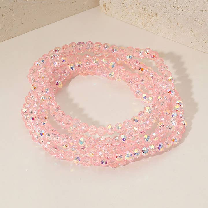 Sensibling Corp. - Wholesale Jewelry Set - 5PCS - Sparkling Faceted Beaded Stackable Stretch Multi Layered Bracelet25