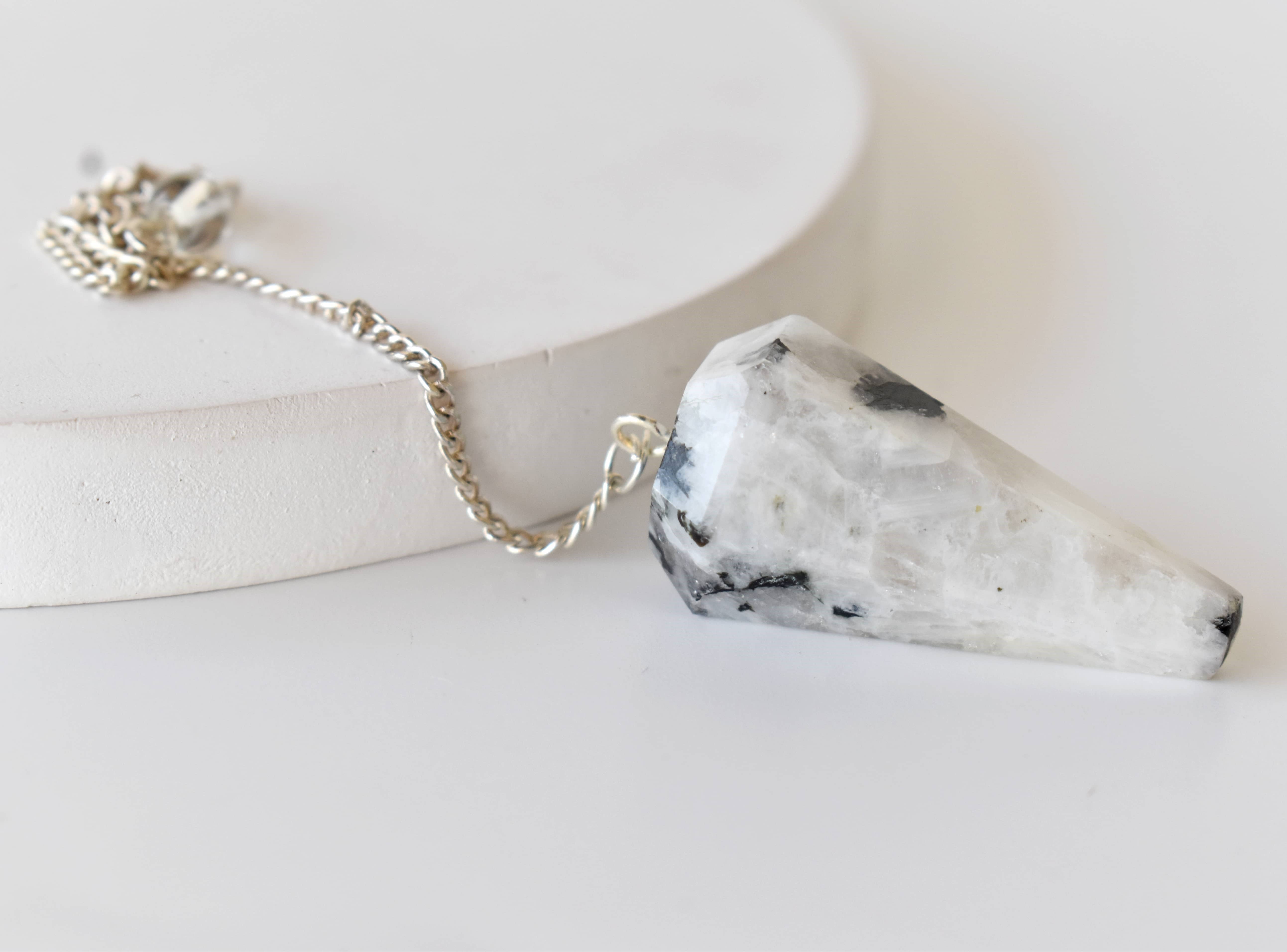 Soothing Crystals - Wholesale Spiritual Stone/Crystal - Dowsing Pendulum |Rainbow Moonstone Faceted Crystal Pendulum6