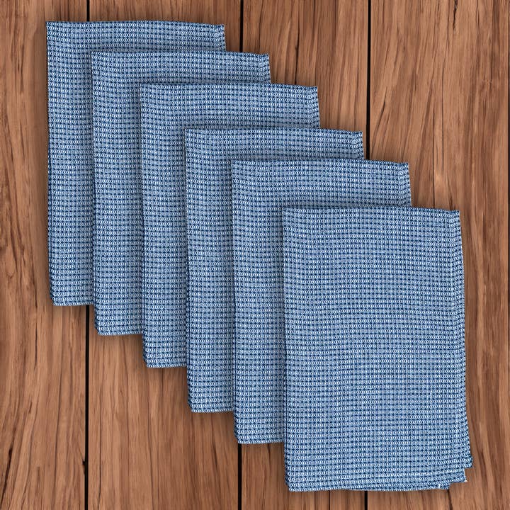Set of 6-Waffle Kitchen Towels, 18''X28'', Blue-White
for wholesale by chardin home