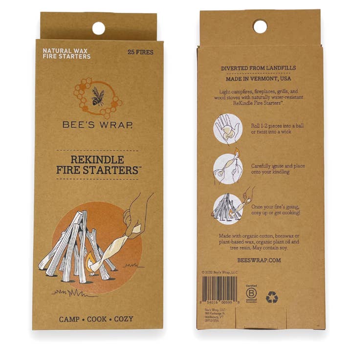 ReKindle Fire Starters™ for wholesale by Bee's Wrap