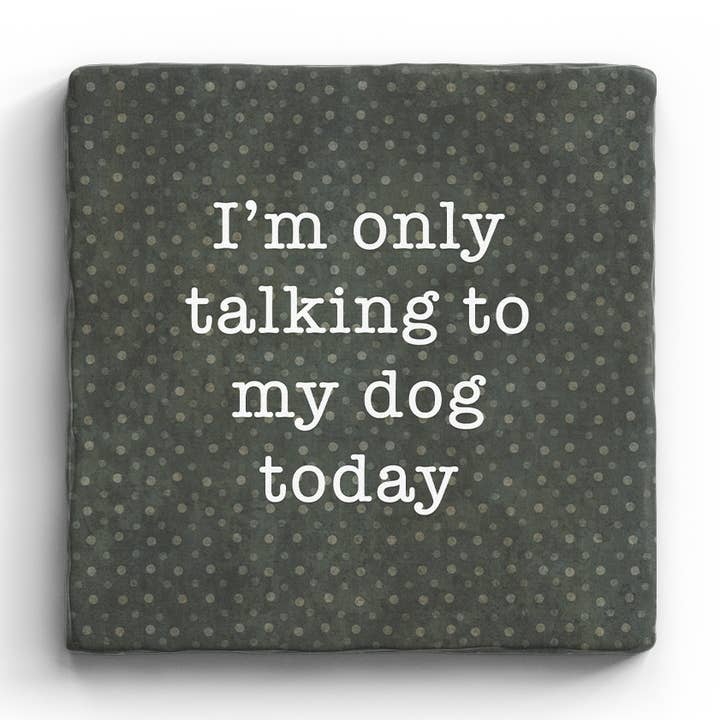 Paisley & Parsley - Wholesale Coasters - Talking to Dog - Marble Coaster0