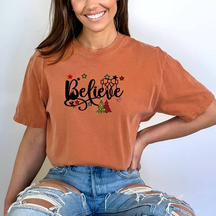 Believe (Natale) - Bella Canvas per la vendita all'ingrosso da parte di LA Shirt Company