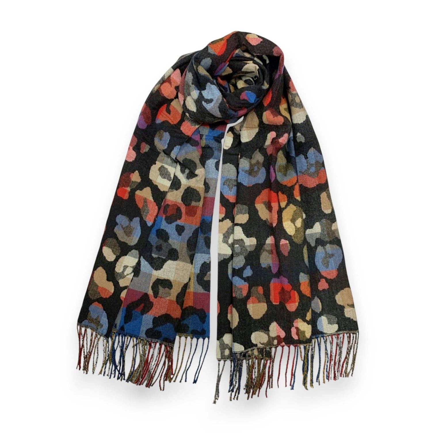 Lili Scarves (US Duty Free) - Wholesale Sjaal - Dames - Regenboog Luipaardprint Kasjmiermix Wintersjaal17