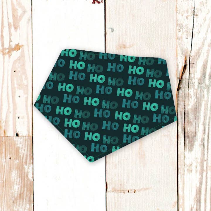 HoHoHo(Green) Dog Bandana (Christmas, Xmas, Winter, Holiday) for wholesale by BibbyBubby