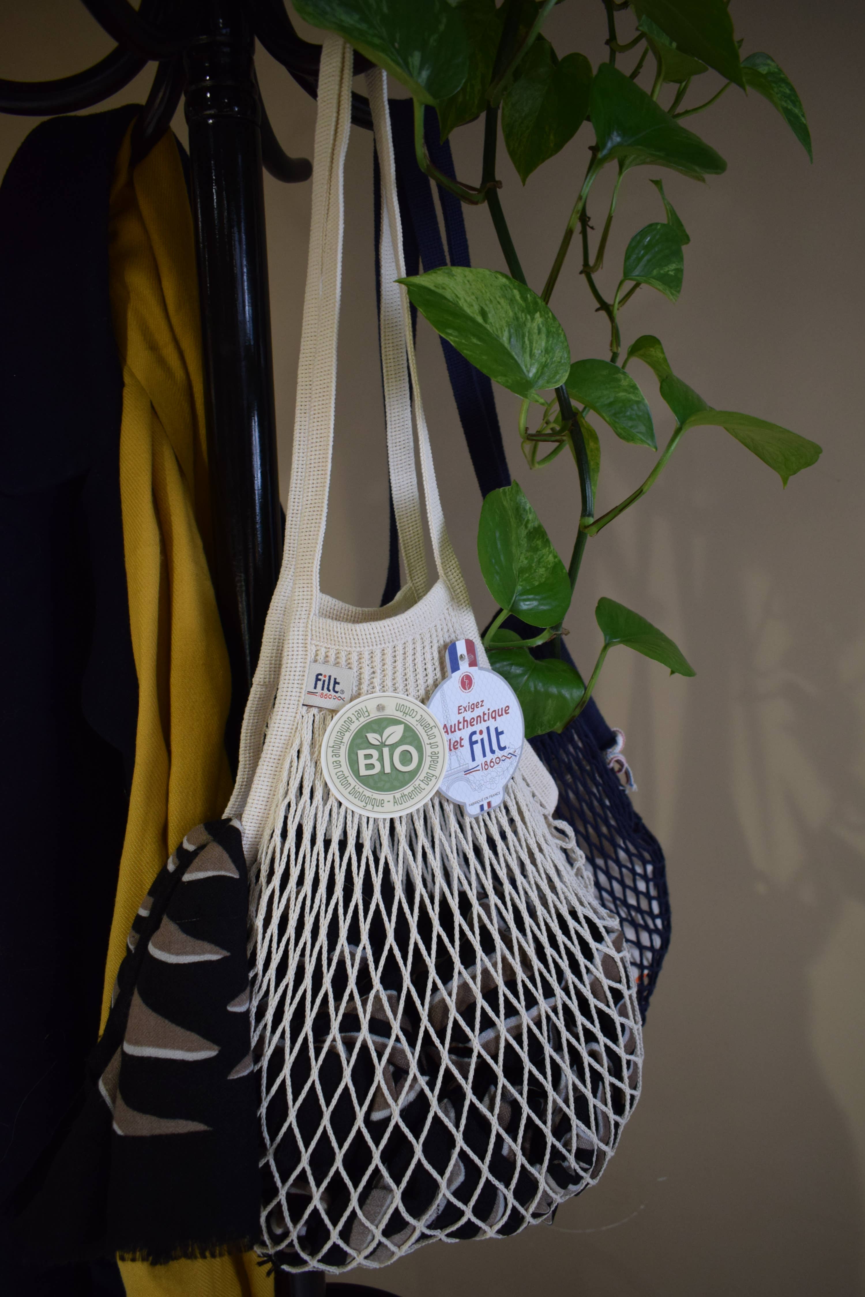 Filt1860 - Wholesale Grocery/Shopping Bag - Shopping net bag Ecru long handles3