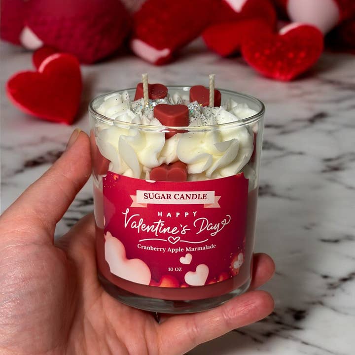 Sugar Candle - Wholesale Jar/Filled Candle - Valentine's Day Candle: Soy, Handmade, Retail & Gift Ready9
