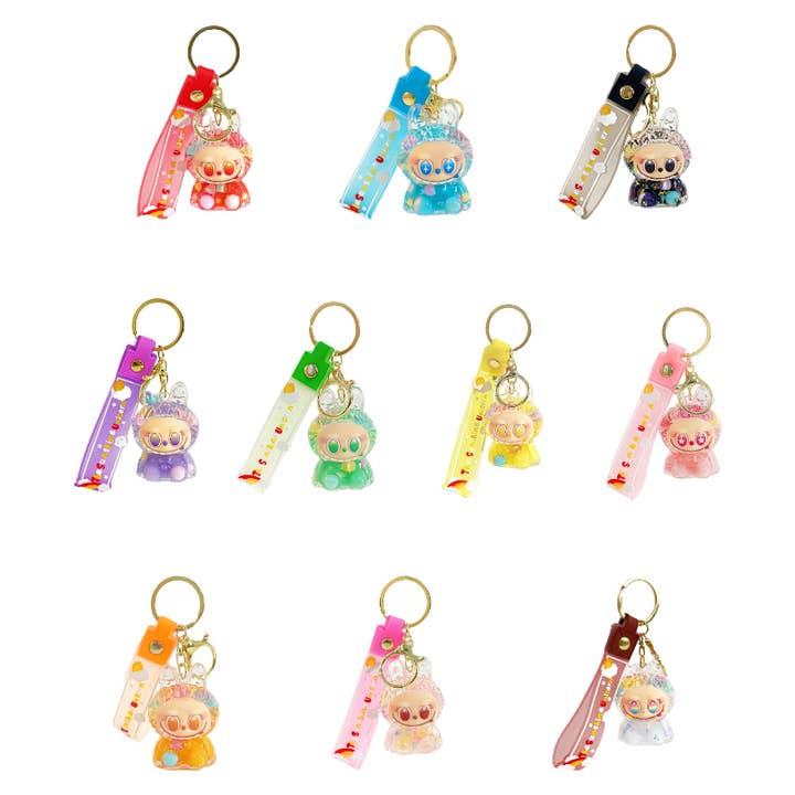 Lalabu Acrylic Liquid Glitter Silicone Keychain Gift Purse Charm & Bag Accessory for wholesale by Auraquise