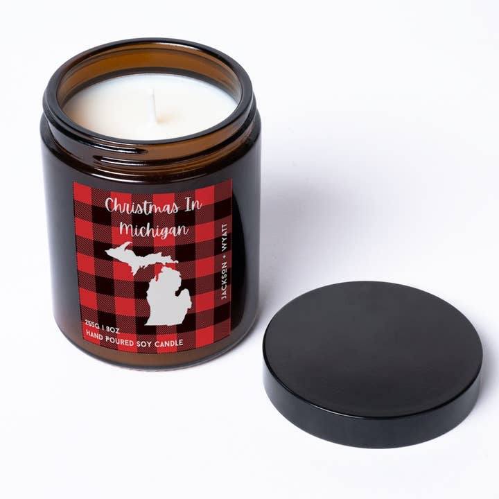Christmas In Michigan Hand Poured Soy Candle for wholesale by Jackson + Wyatt