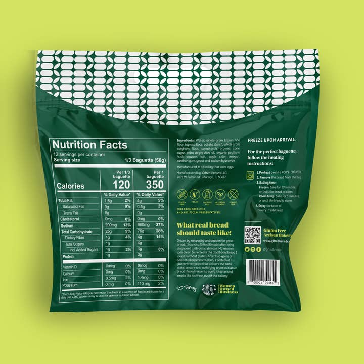 Gifted Breads - Wholesale Bread/Tortilla - Gluten-Free & Plant Based Breads - Pretzel Baguette 5
