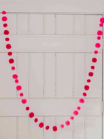 Pink Pom Pom Garland for wholesale by PomPom Galore