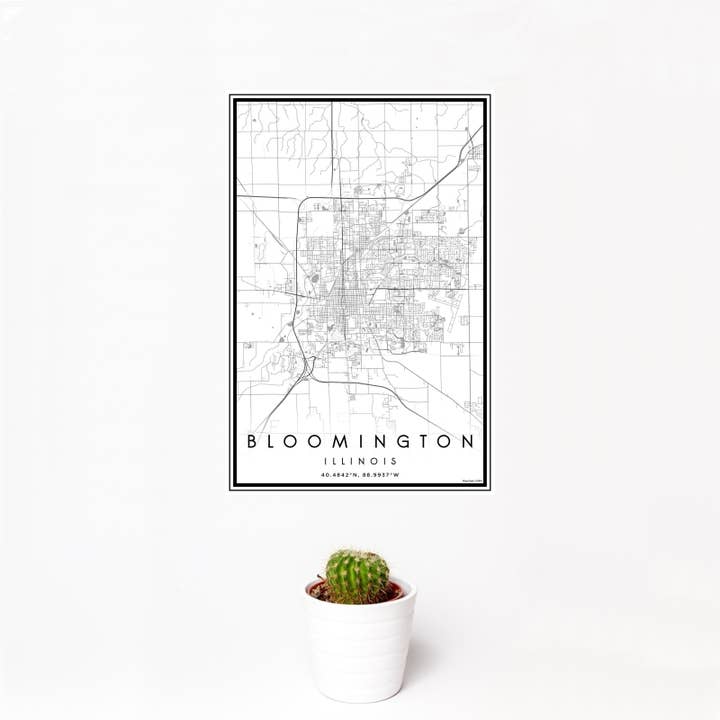 Bloomington IL Map Print Classic for wholesale by JACE.design