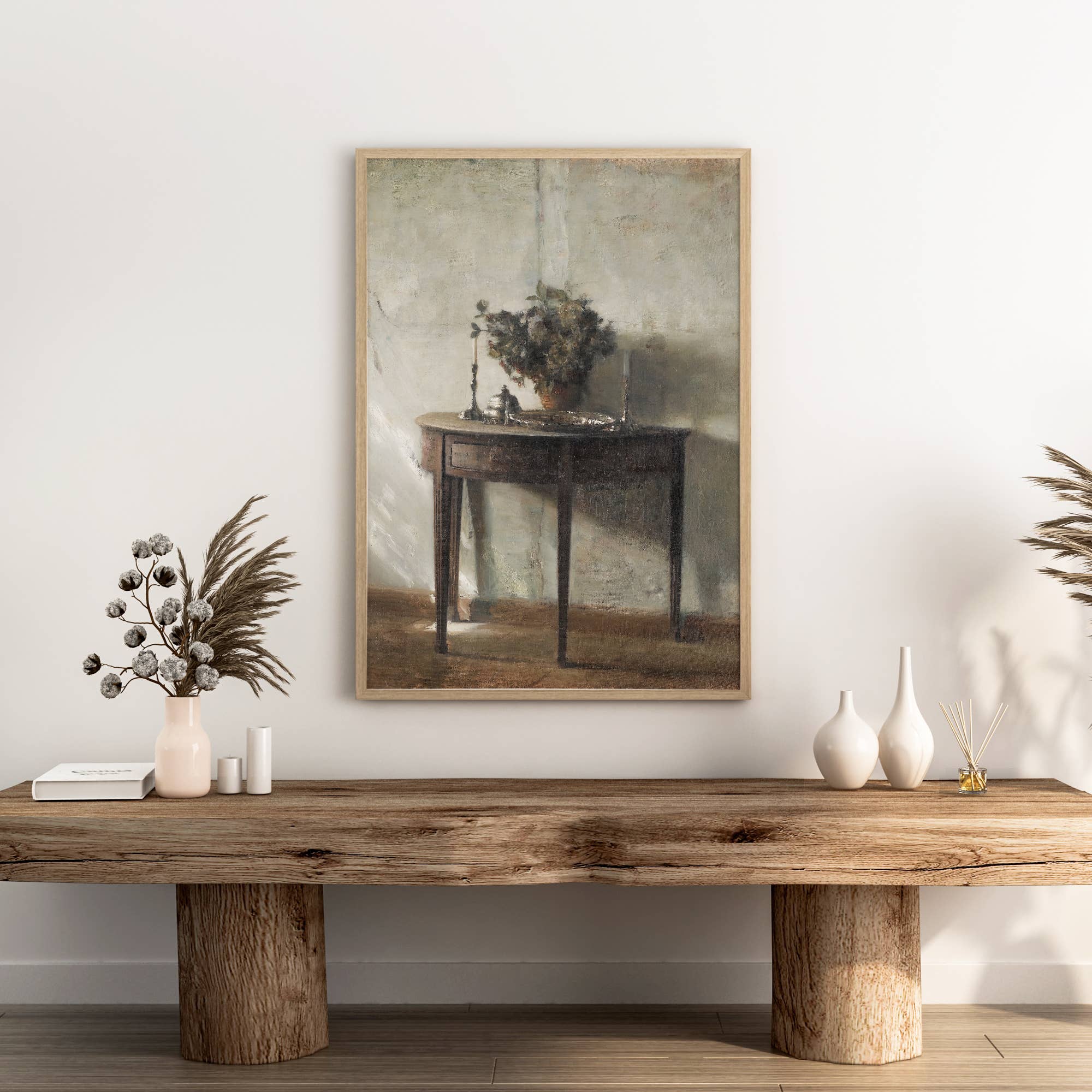 Sugar & Canvas - Wholesale Art Print - Vintage Farmhouse Table Interior Art Print VP2334